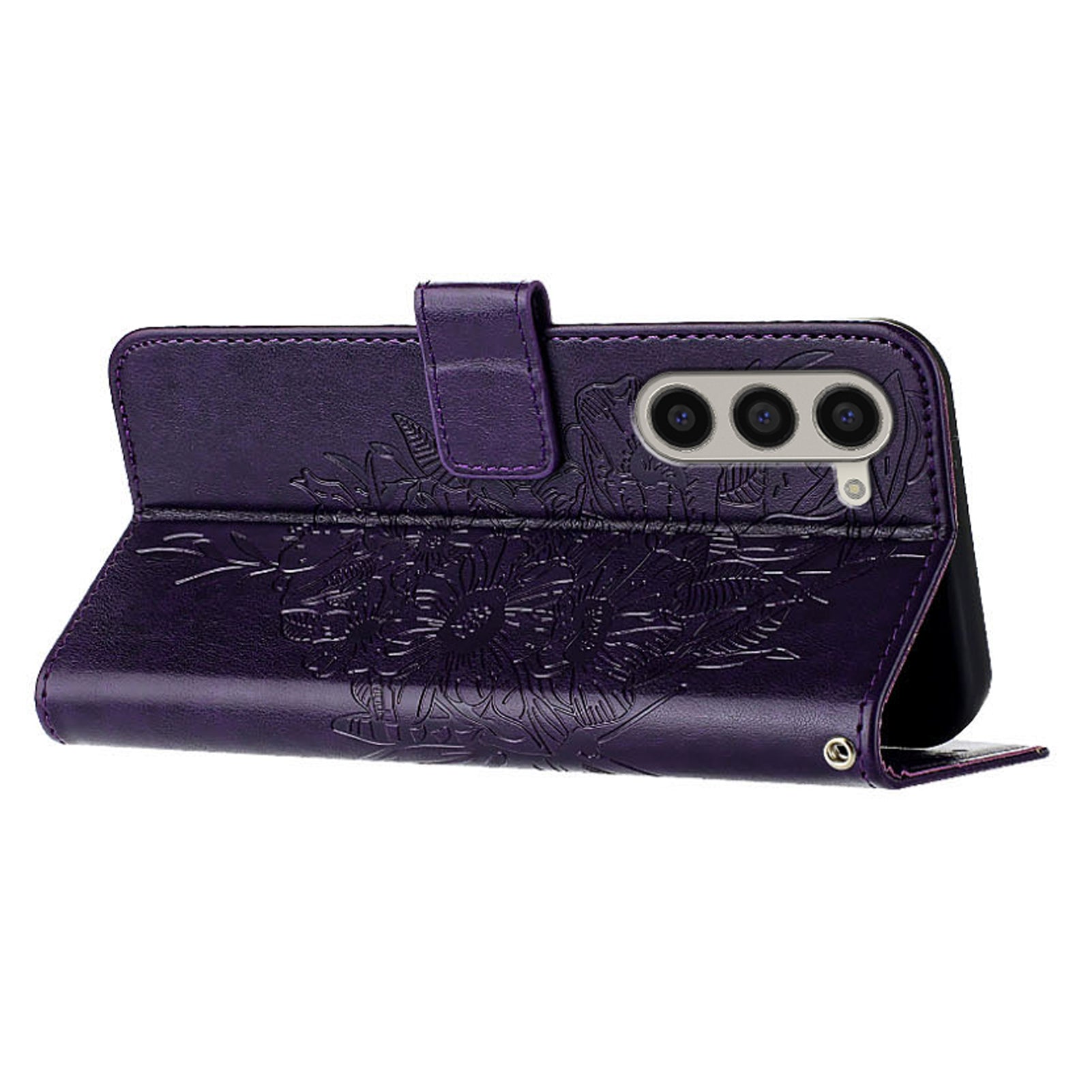 YB Imprinting Series-4 For Samsung Galaxy Z Fold6 5G Case Wallet Leather Phone Cover with Hand Strap - Dark Purple YB Imprinting Series-4 For Samsung Galaxy Z Fold6 5G Case Wallet Leather Phone Cover with Hand Strap - Dark Purple